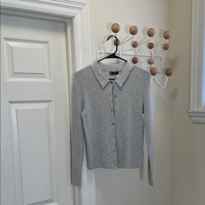 GAP - NWT CashSoft Rib Polo Cardigan  - Grey - M